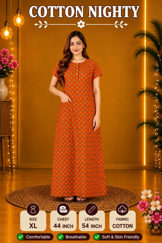 COTTON NIGHTY WITH POCKET